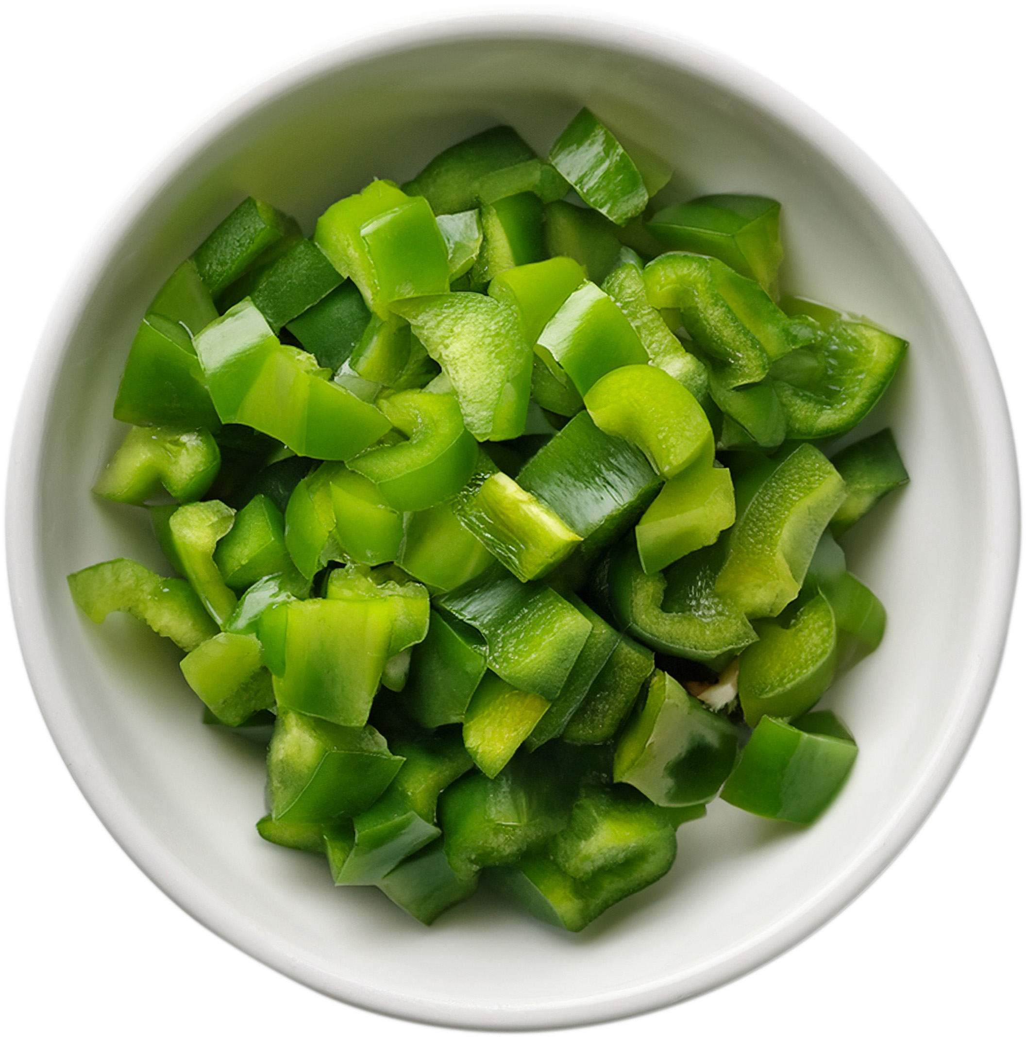 Green Pepper Diced Overhead