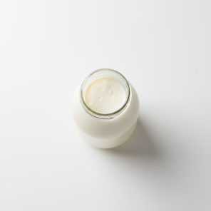 Glass bottle of buttermilk