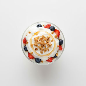 Cup of yogurt with berries