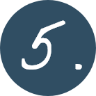Number five in a dark blue circle