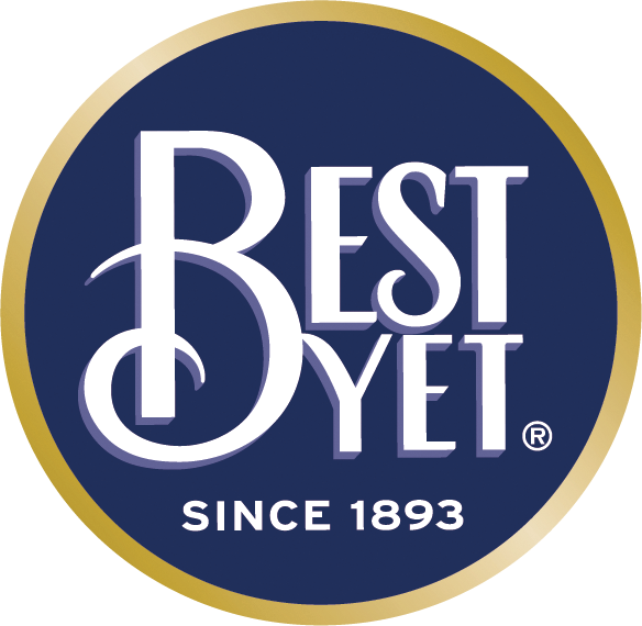Best Yet logo with gold border, since 1893.