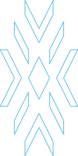 Geometric blue pattern with symmetrical diamond shapes.
