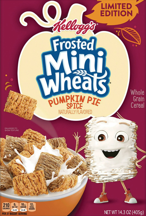 Cereal box with smiling character, limited edition flavor.