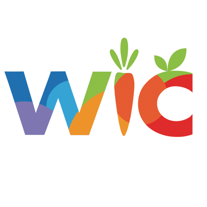WIC logo with colorful letters and carrot design.