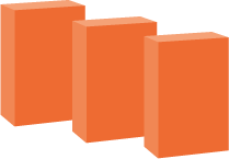 Three orange rectangular blocks standing vertically.