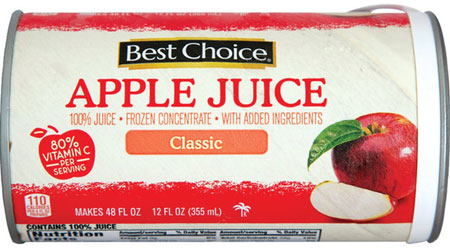 Best Choice Apple Juice frozen concentrate can