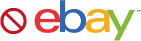 No eBay logo with prohibition symbol overlay.