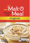 Cereal package with a bowl of porridge.