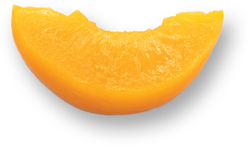 Peach slice on a white background.