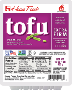 Tofu package labeled "Extra Firm" by House Foods.