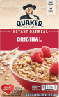 Quaker Oatmeal box featuring original flavor.