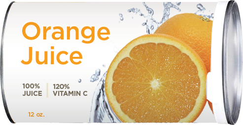 Orange slices with splashing water, promoting juice benefits.