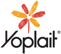 Yoplait logo with colorful flower design.