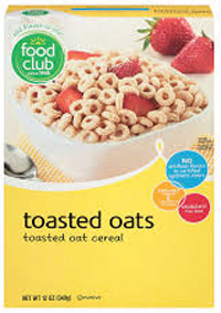 Cereal box with strawberries and oats illustrated.