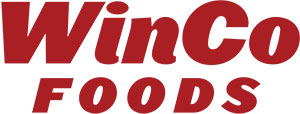 WinCo Foods logo in bold red letters.