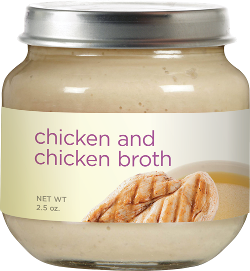Jar of chicken and broth with sealed lid.
