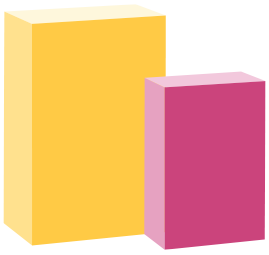 Two colored cereal boxes on display